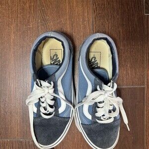 Vans Old Skool Low Top Skate Shoes Navy Blue & Black boys US 4